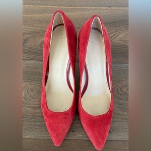 Red suede 4 inch heels size 7